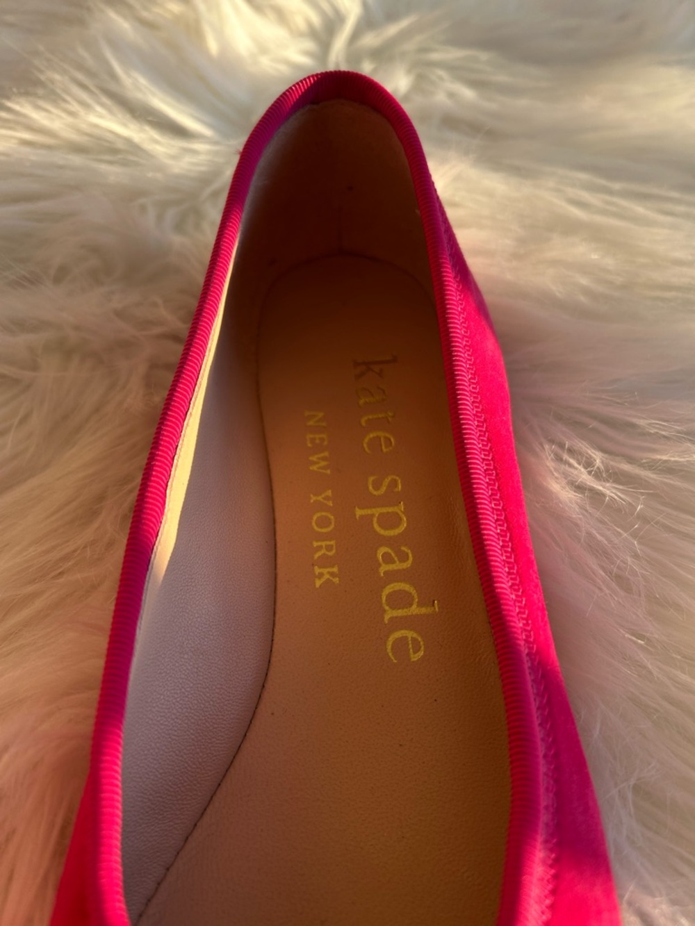 kate spade Hot Pink Suede Ballet Flats with Bow - Picture 4 of 8
